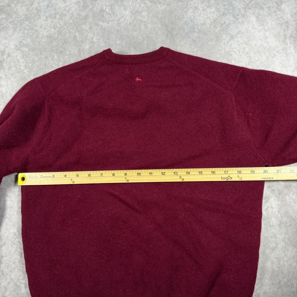Vintage Peter Scott Lambswool V-Neck Sweater Burgundy Old Reunion Golf Club